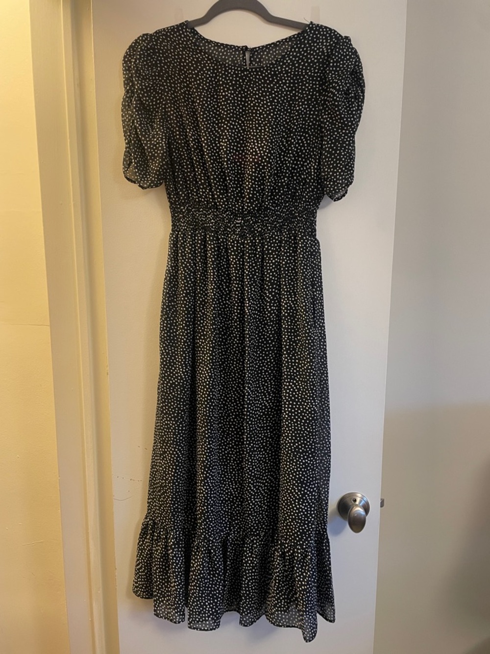 Betsey Johnson Black and White Polka Dot Midi Dress